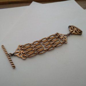 Gold tone button clip dangler for mens fashion